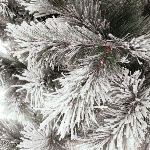 Albero di Natale innevato Des Alpes 150 cm Flora dettaglio rami