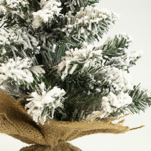 Albero di Natale Pinetto Innevato con base juta 30 cm Flora 2