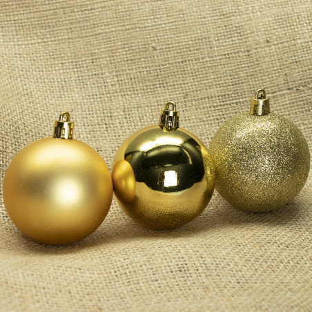 Palline di Natale in plastica oro Ø 6 cm
