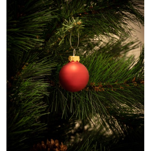 Palline di Natale in vetro Ø 4 cm rosso opaco