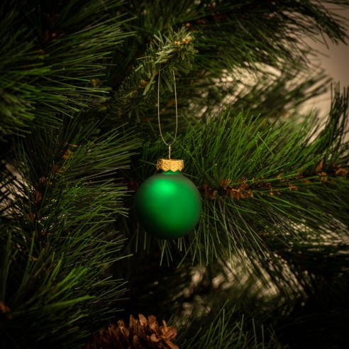 Palline di Natale in vetro Ø 4 cm verde opaco