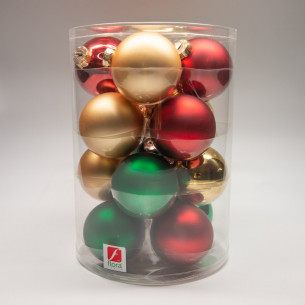 Palline di Natale in vetro multicolore Ø 8 cm da 18 pezzi