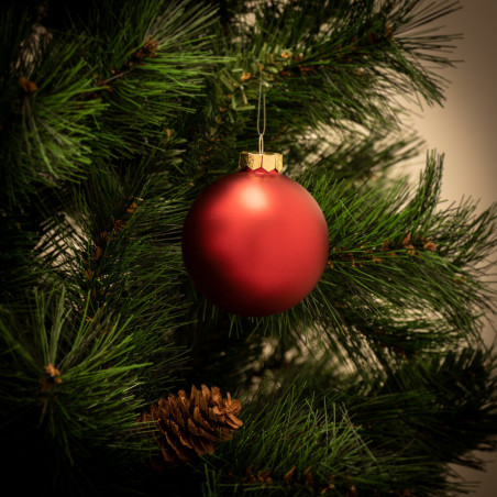 Pallina di Natale in vetro Ø 8 cm rosso opaco