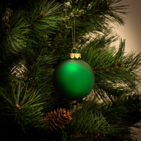 Pallina di Natale in vetro Ø 8 cm verde opaco