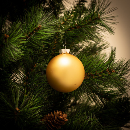 Pallina di Natale in vetro Ø 8 cm giallo opaco