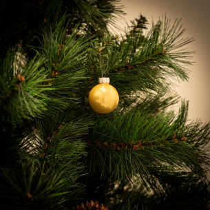 Palline di Natale in vetro oro/nero Ø 4 cm 24 pezzi ambientata 2
