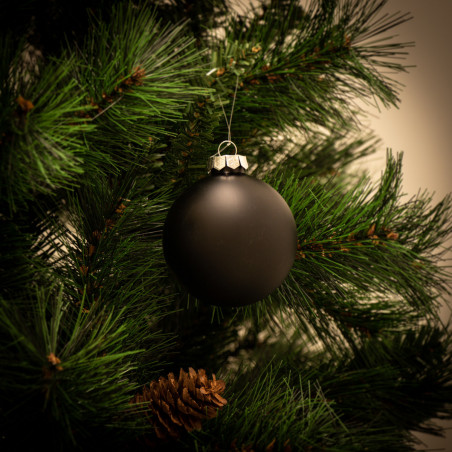 Pallina di Natale in vetro nero opaco Ø 8 cm