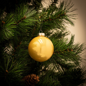 Palline di Natale in vetro oro/nero Ø 8 cm conf. 16 pz 2