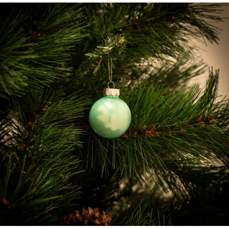 Palline di Natale in vetro verde Ø 4 cm confezione da 12 pezzi