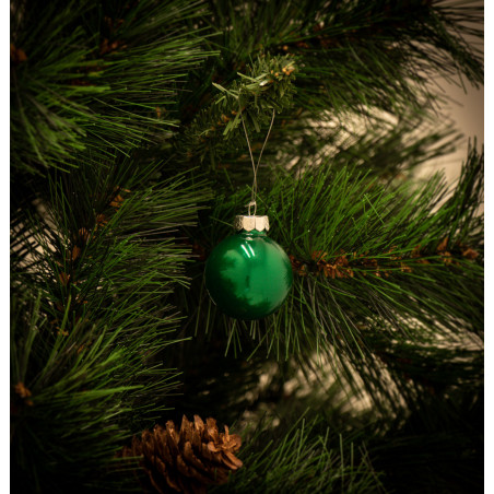 Palline di Natale in vetro verde Ø 4 cm confezione da 12 pezzi