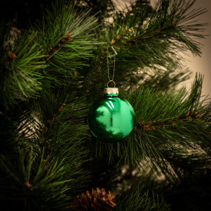 Palline di Natale in vetro verde Ø 6 cm confezione da 10 pezzi 2