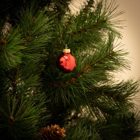 Pallina di Natale in vetro rosso lucido Ø 4 cm