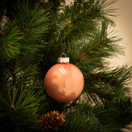 Palline di Natale in vetro rosa antico Ø 8 cm