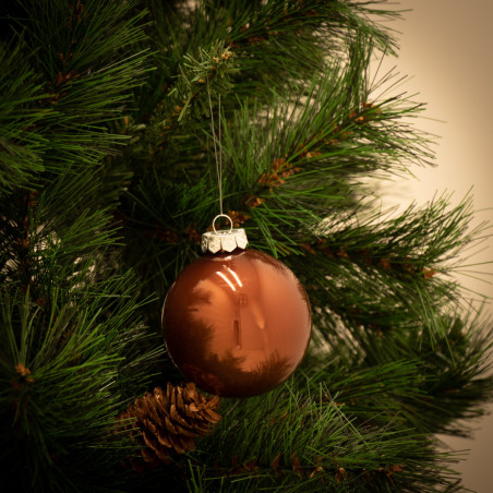 Palline di Natale in vetro marrone Ø 8 cm