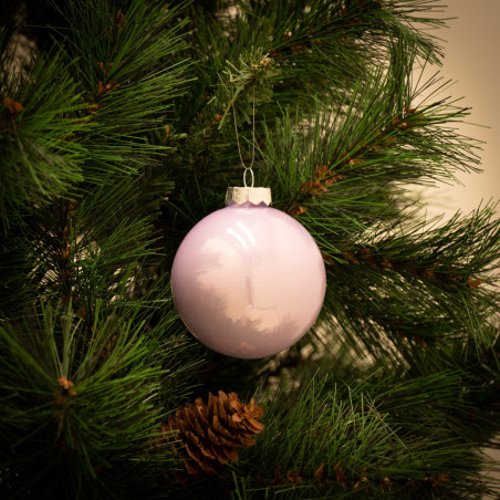 Pallina di Natale in vetro lilla Ø 8 cm
