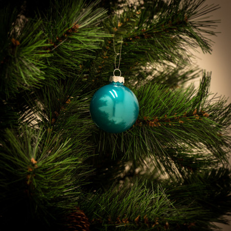 Palline di Natale in vetro azzurro Ø 4 cm