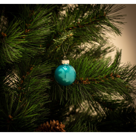 Pallina di Natale in vetro azzurro Ø 6 cm