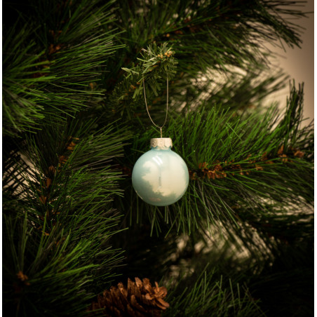 Pallina di Natale in vetro celeste Ø 6 cm