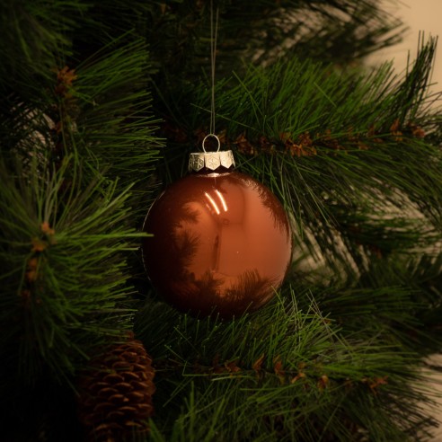Palline di Natale in vetro marrone Ø 4 cm