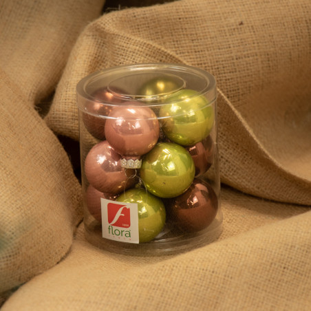 Palline di Natale in vetro multicolor Ø 4 cm conf da 12 pz