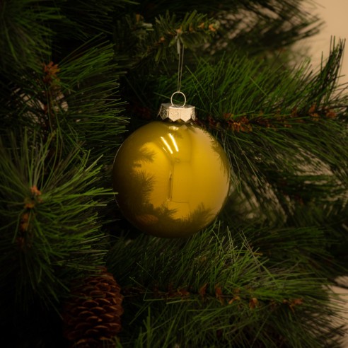 Palline di Natale in vetro oliva Ø 4 cm
