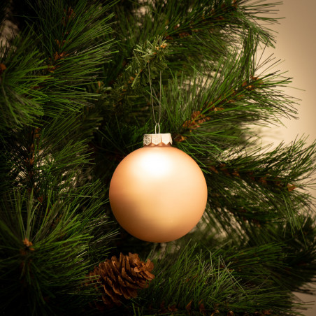 Pallina di Natale in vetro rosa satinato