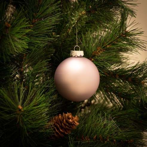 Pallina di Natale in vetro lilla satinato