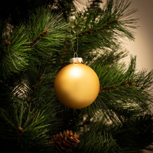 Pallina di Natale in vetro oro satinato Ø 8 cm