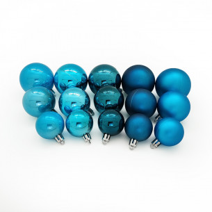 Palline di Natale in plastica azzurro set da 48 pezzi 2