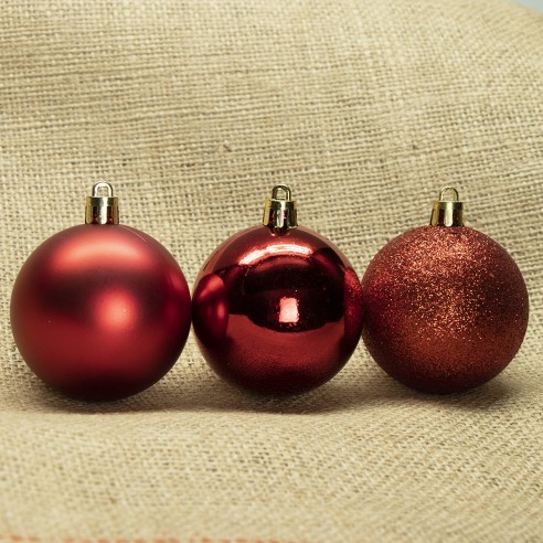 Palline di Natale in plastica rosso Ø 8 cm