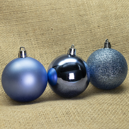 Palline di Natale in plastica blu Ø 8 cm