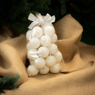 Palline di Natale in plastica bianco Ø 6 cm confezione da 24 pezzi 2