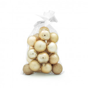 Palline di Natale in plastica Ø 6 cm sagomate mix da 24 pezzi