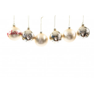 Pallina di Natale in vetro dorato Young Ø 8 cm assortite Mercury