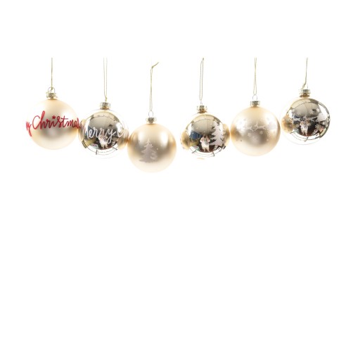 Pallina di Natale in vetro dorato Young Ø 8 cm assortite Mercury