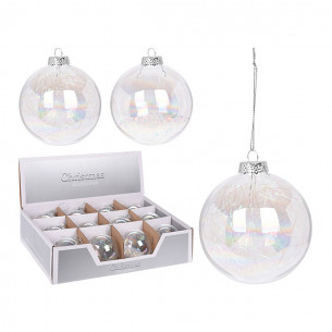 Pallina di Natale sfera in vetro 80 mm assortita H&S Collection