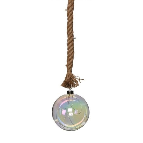 Pallina di Natale sfera in vetro Ø 120 mm 19 LED a batteria con corda H&S Collection