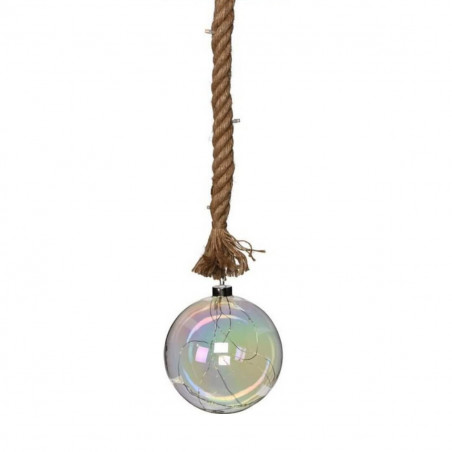 Pallina di Natale sfera in vetro Ø 120 mm 19 LED a batteria con corda H&S Collection