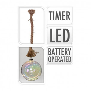Pallina di Natale sfera in vetro Ø 120 mm 19 LED a batteria con corda H&S Collection 2
