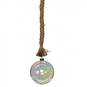 Pallina di Natale sfera in vetro Ø 150 mm 24 LED a batteria con corda H&S Collection