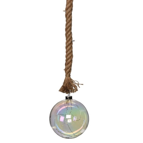 Pallina di Natale sfera in vetro Ø 150 mm 24 LED a batteria con corda H&S Collection