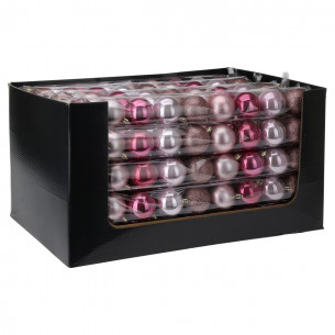 Palline di Natale in plastica mix rosa Ø 6 cm confezione da 9 pezzi H&S Collection
