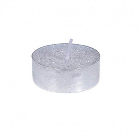 Candeline tea light glitter bianco 8 pz H&S Collection