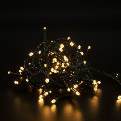Luci di Natale 100 LED bianco caldo 8 funzioni 5 m Domus Light