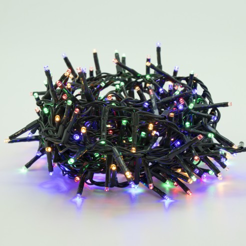 Luci di Natale 100 LED multicolor 8 funzioni 5 m Domus Light