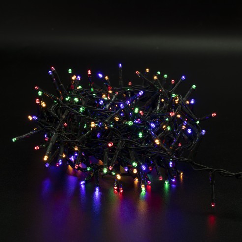 Luci di Natale 100 LED multicolor 8 funzioni 5 m Domus Light