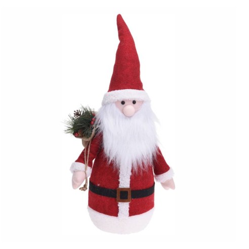 Babbo Natale in tessuto con LED H88 cm S&H Collection