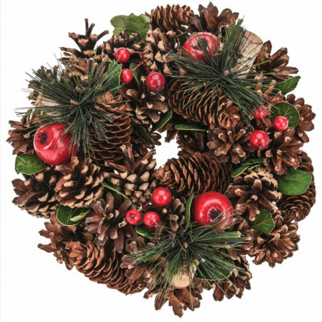 Corona di Natale con pigne e bacche Ø 33 assortito H&S Collection