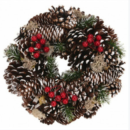 Corona di Natale con pigne e bacche Ø 33 assortito H&S Collection