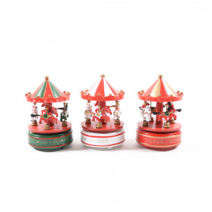 Carillon giostra carosello in legno H 29 cm assortito Mercury